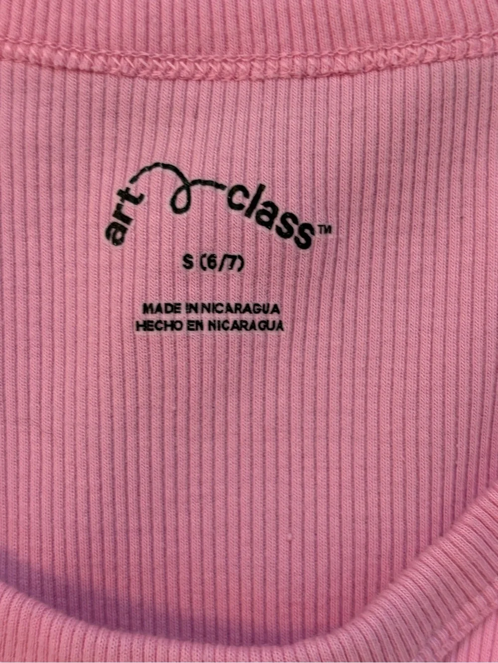 art class Pink Ribbed Tank Top